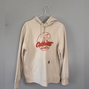 Carhartt Hooded Sweatshirt. Womens Large Cream And Orange. Beautiful color.